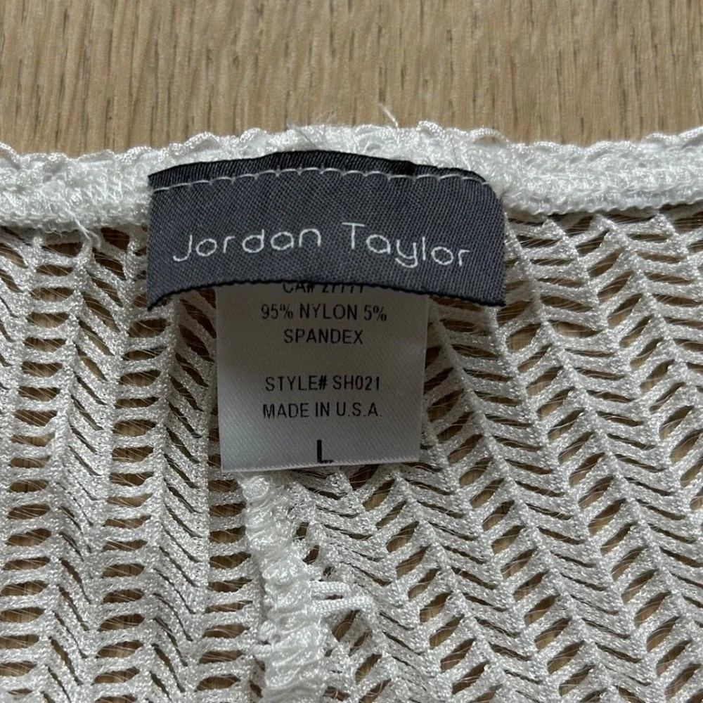 Crochet‎ Sheer Wide Leg Pants Beach Resort Festival Large Jordan Taylor White